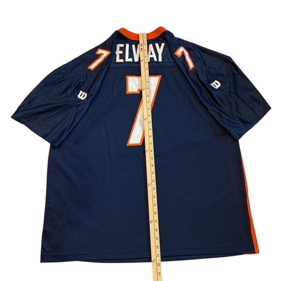 Vtg Denver Broncos John Elway #7 Football Jersey Blue Orange Sz 54 2XL Wilson - Picture 8 of 8